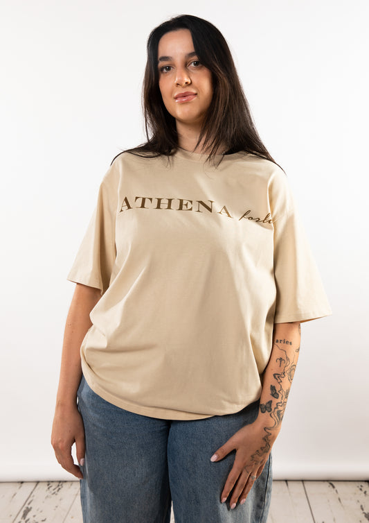 Unisex Oversized Beige T-Shirt